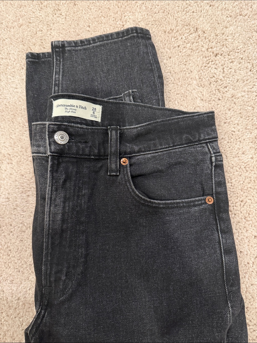 Abercrombie & Fitch Charcoal Black High-Rise Jeans / The Skinny